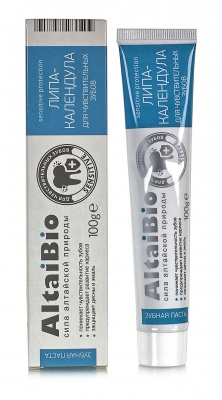Зубная паста для чувствительных зубов Липа-Календула AltaiBio 100г