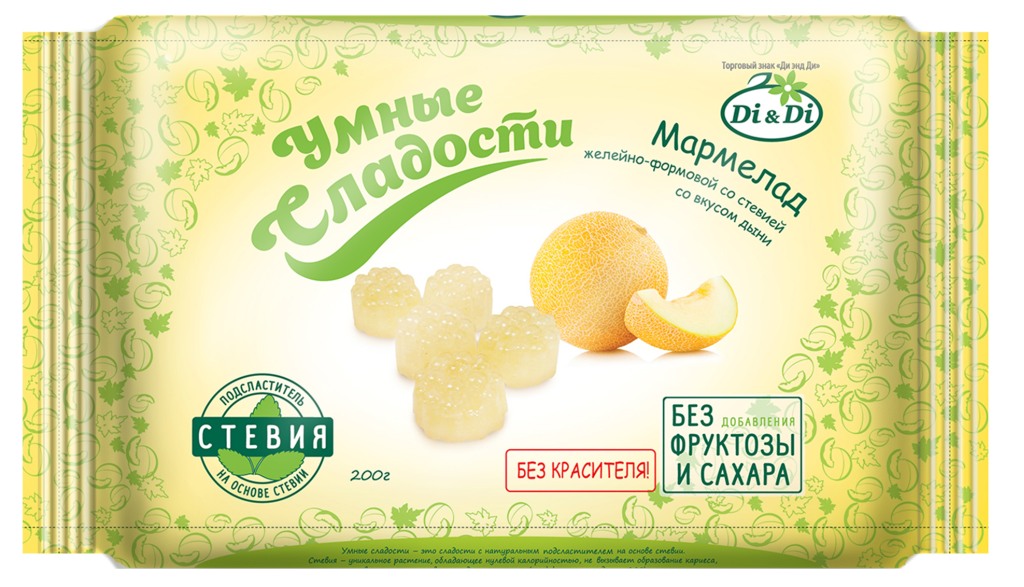 Мармелад со вкусом дыни желейно-формовой "Умные сладости" 200г от магазина Дары Алтая
