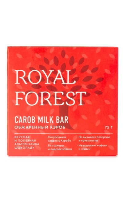 Плитка Carob milk bar Обжаренный кэроб "Royal Forest" 75г