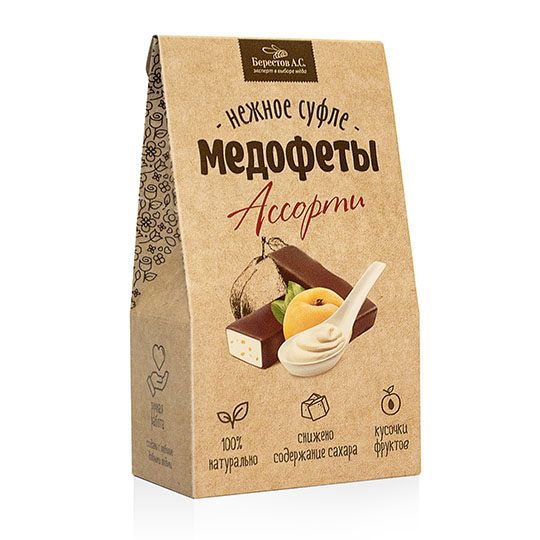 Конфеты глазированные "Медофеты" суфле йогурт, чернослив, курага 150г