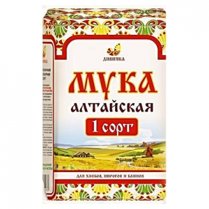 Мука пшеничная хлебопекарная Алтайская 1 сорт 2кг бум. пакет от магазина Дары Алтая