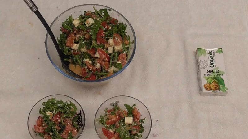 Рецепт низкокалорийного салата с маслом грецкого ореха
