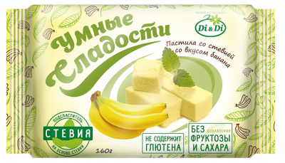 Пастила диетическая на стевии со вкусом Банана "Умные сладости" 160г