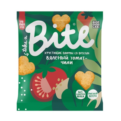 Паффы хрустящие Вяленый томат-чили "Bite" 30г