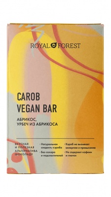 Плитка Carob Vegan bar Абрикос, урбеч абрикосовый 50г