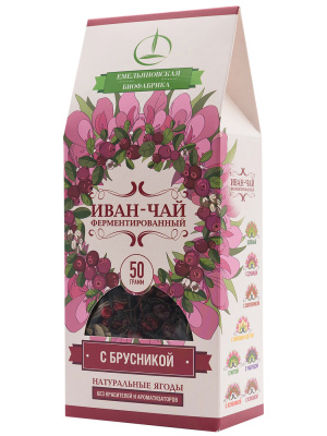 Чай Иван-чай с брусникой "Емельяновская Биофабрика" 50г