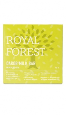 Плитка Carob milk bar Миндаль "Royal Forest" 75г