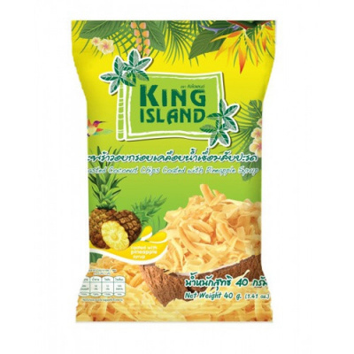 Кокосовые чипсы KING ISLAND с ананасом, 40 г